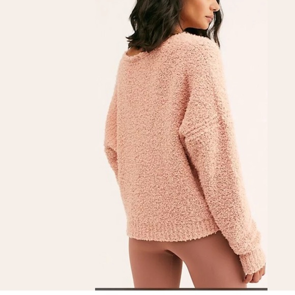 NWT Free people nude peach fuzzy sweater - Picture 4 of 7
